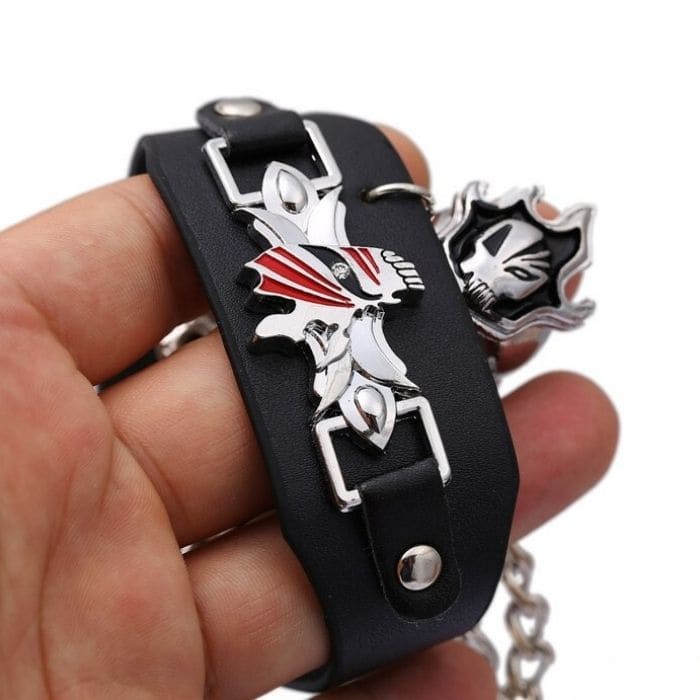 Pulsera con hebilla de cuero hueca estilo blanqueador