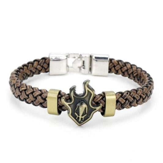 Pulsera trenzada de cuero blanqueado