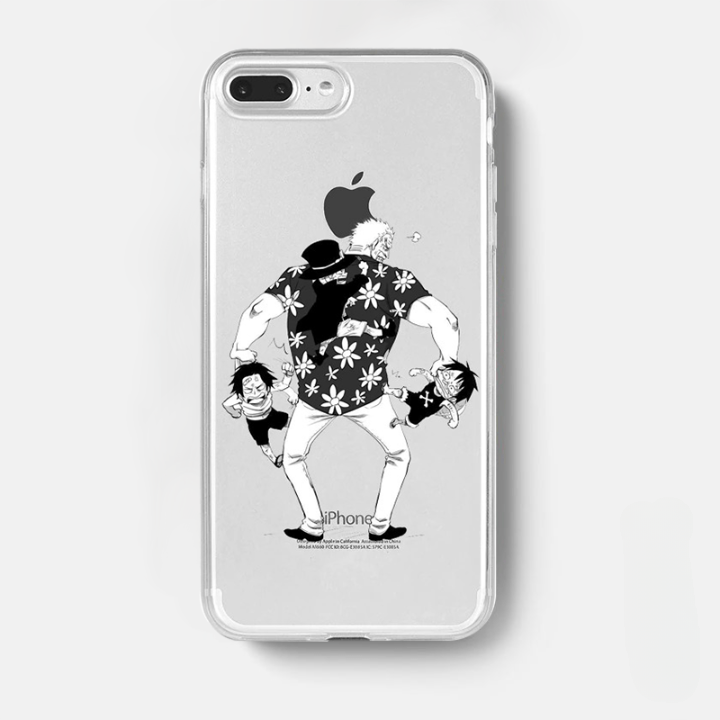 Custodia per iPhone One Piece Garp, Rufy, Ace e Sabo