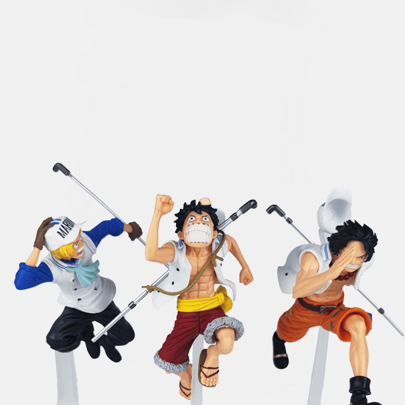 Figurine One Piece Ace, Sabo, Luffy Marine